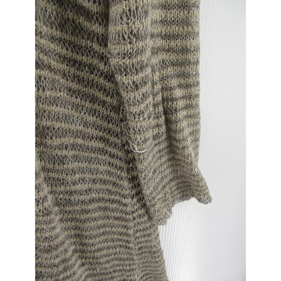 Eileen Fisher Sweater XL Linen Open Cardigan Sheer Metallic Tunic - Picture 4 of 11